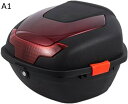 バイク用 パニアケース リアボックス 着脱も簡単 キーロック可能 ヘルメット収納 汎用 大容量 耐衝撃 頑丈 防水 防塵 防犯対策用 取り付け部品付き ツーリング/通勤/デリバリー/買い物 レッド