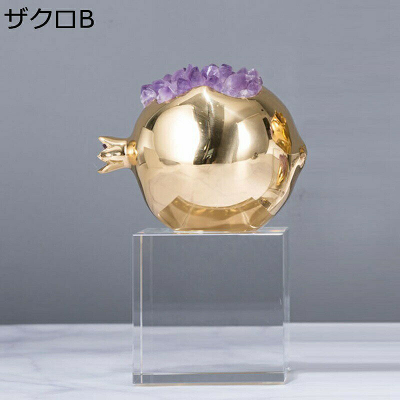 kcreateのザクロ クリスタル 置物 果物 花 植物 フルーツ 水晶 クラスター 天然石 浄化 パワーストーン オーナメント インテリア 結婚式 誕生日プレゼント 寝室 卓上 装飾品 お祝い 開運 記念日 ギフト 贈り物｜アングル2