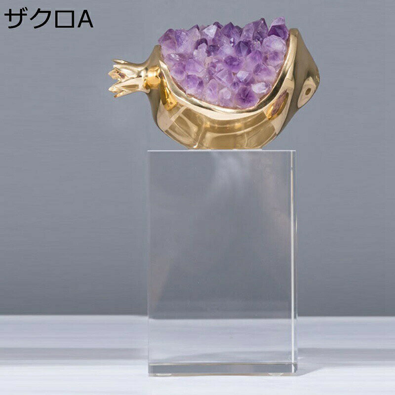 kcreateのザクロ クリスタル 置物 果物 花 植物 フルーツ 水晶 クラスター 天然石 浄化 パワーストーン オーナメント インテリア 結婚式 誕生日プレゼント 寝室 卓上 装飾品 お祝い 開運 記念日 ギフト 贈り物｜アングル3