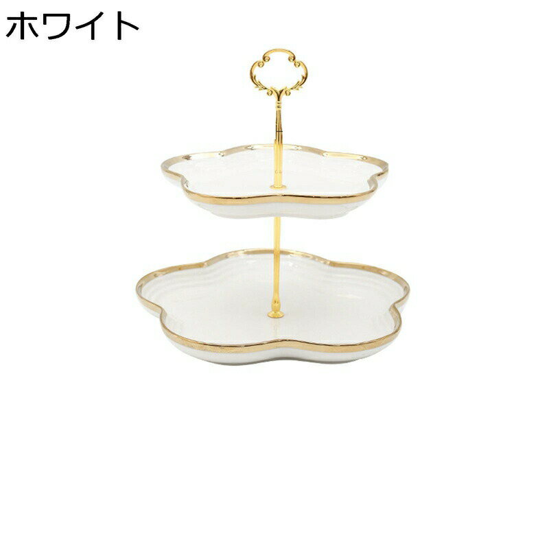 ケーキディスプレイスタンド 花型 三層 セラミックス デザートスタンド ケーキプレート ケーキトレイ デザートスタンド ケーキ皿 プノンペン 婚約 デコレーション 宴会 家族のためのパーティー 北欧風 ケーキ台