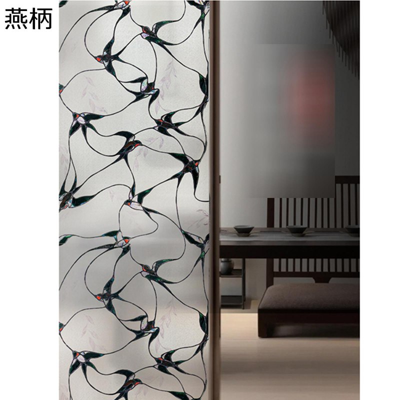 3D窓用フィルム 3D立体感 エンボス 燕 ツバメ めかくしシート 窓断熱シート 目隠しシート すりガラス調..