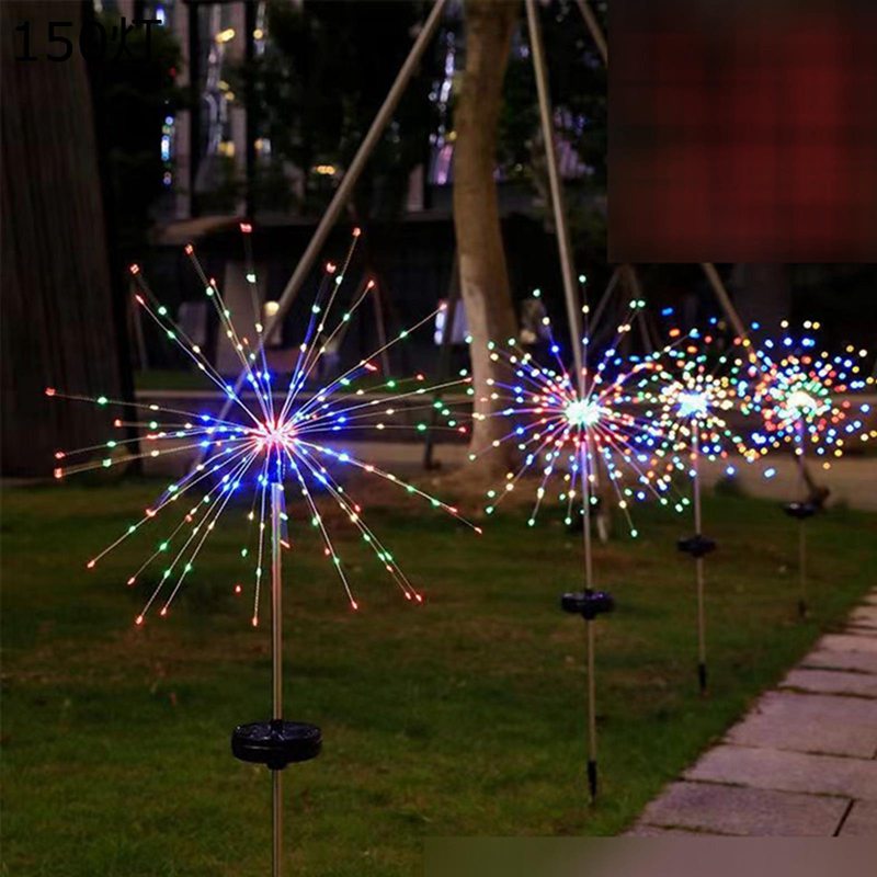 花火ライト ガーデンライト ソーラーライト 電球色 暖色 埋め込み式 2個入 LED 屋外 フェイクフラワー 庭園灯 レトロ 日式庭園 防水ソーラー アウトドアライト 太陽光充電 光センサー 自動点灯/消灯