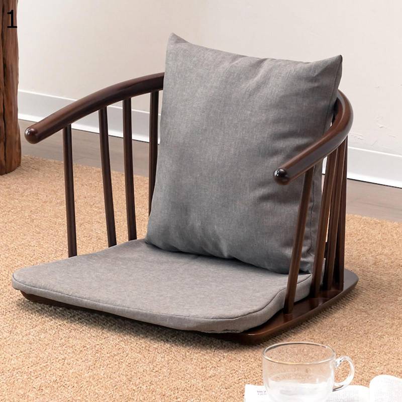 畳椅子 和室の椅子 木製座椅子 フロアチェア あぐら座椅子 クッション付き 和式 コンパクト 一人掛け ..