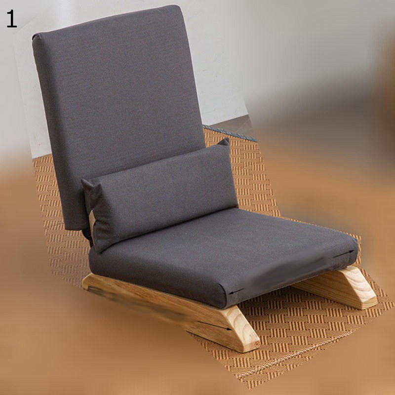 畳椅子 フロアチェア 和室の椅子 座椅子 木製 あぐら座椅子 和式 コンパクト 一人掛け 6段ギア 姿勢安定 180度フラット可能 腰枕 姿勢安定 ごろ寝 在宅 出窓 テレワーク ローチェア おしゃれ ナチュラル