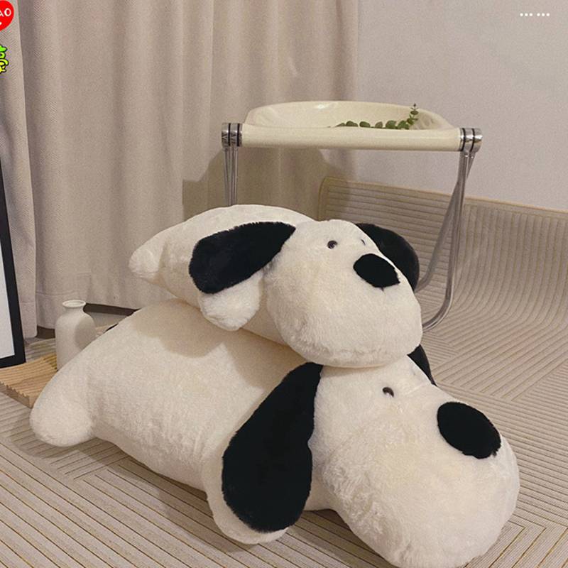 ざぶとん 犬 座布団 クッション 抱きまくら 抱き枕 ホワイト黒 50cm 70cm 縫い包み 縫いぐるみ 椅子用 車用 抱きまくら 清潔やすい 高弾力 柔らかい シンプル 食事 部屋飾り プレゼント