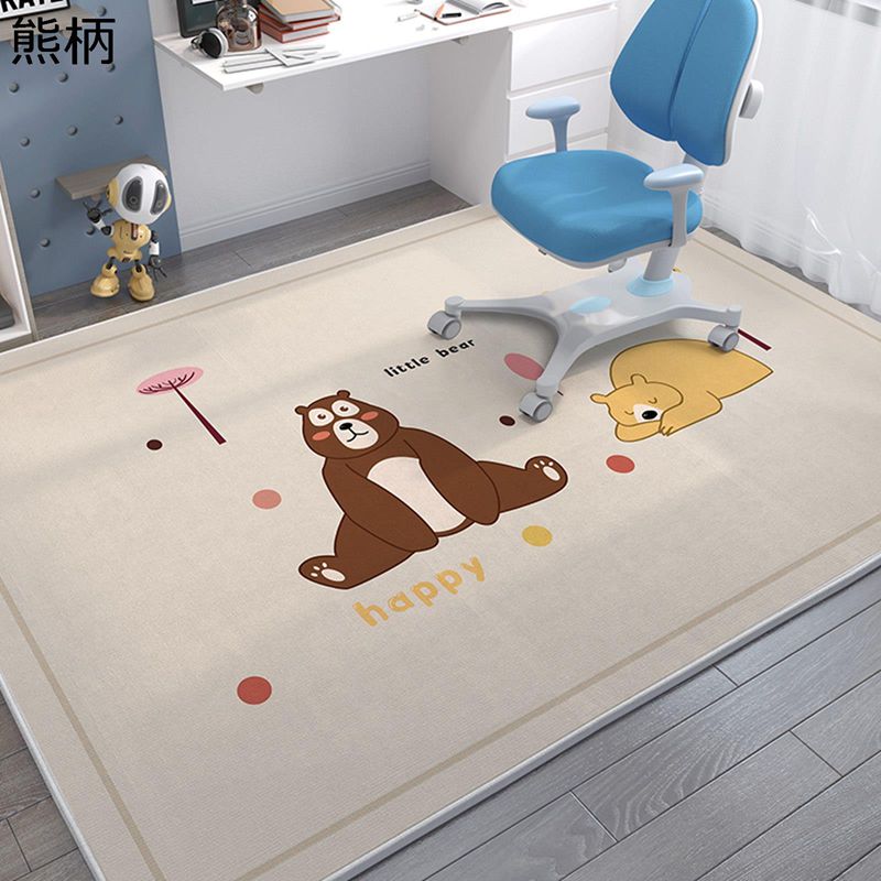 ゲーミングマット チェアマット デスクカーペット 可愛い 熊柄 大判 家具保護パッド 足元 フロアマット スクエア 防カビ キズ防止 低反発 騒音対策 洗える 子供部屋 オールシーズン 居間用