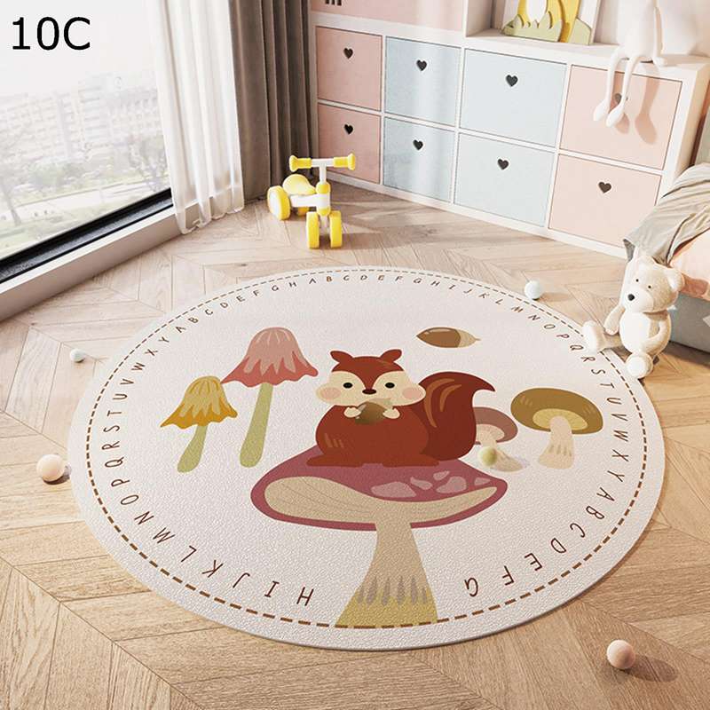 円形カーペット PVC 足元パッド フロアマット ゲーミングマット 大きいラグ 動物柄 かわいい 床保護 椅子の下に敷く すべり止め 静音吸音 清潔やすい 春夏秋冬 やわらかい ローリングチェア