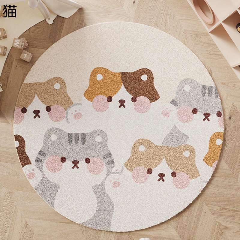 チェアマット デスクマット 床保護 ゲーミングカーペット フロアマット 敷物 家具保護パッド ラウンド 大きい かわいい 足元ラグ 滑り止め加工 静音吸音 柔らかい 室内 在宅勤務 四季