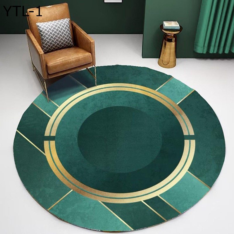 ゲーミングマット チェアマット デスクカーペット 北欧風 現代風 幾何 大きめ フロアマット 足元 家具保護パッド 円形ラグ 防カビ キズ..