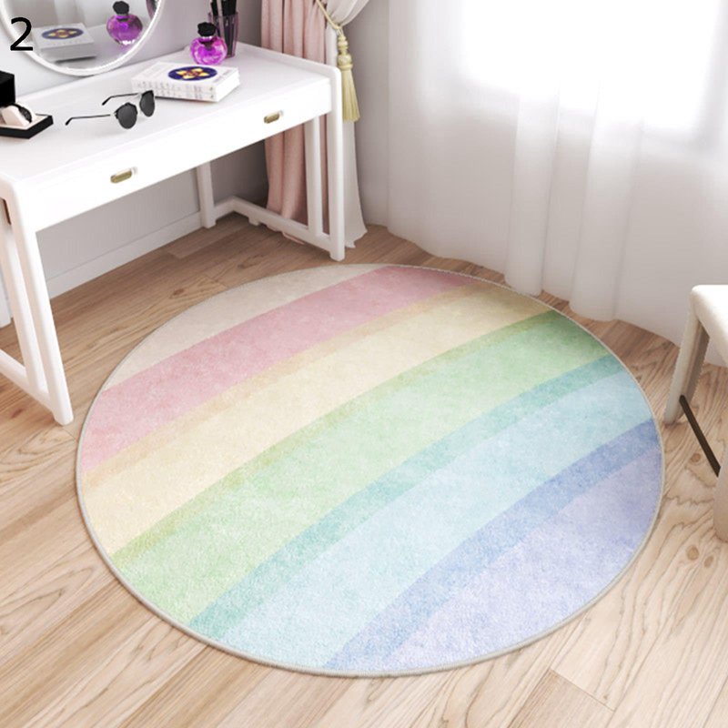 デスクマット ゲーミングカーペット フロアマット ラウンド 大判 床保護ラグ 敷物 インテリアマット 可愛い 姫系 滑り止め 軽量 ずれない 騒音対策 洗える 居間用 ローリングチェア用 [2]