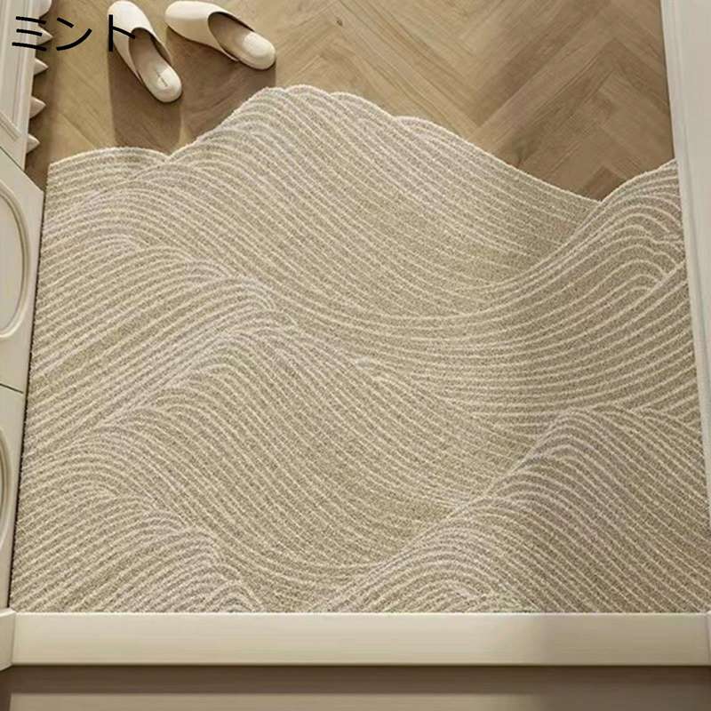 kcreateの玄関マット ドアマット PVC 縞柄 山のデザイン 汚れ落とし カットできる 室内 エントランス 店舗用玄関マット 廊下 丸洗いOK 滑り止め付 耐摩耗性 速乾 幾何学柄 業務用 北欧風｜アングル3