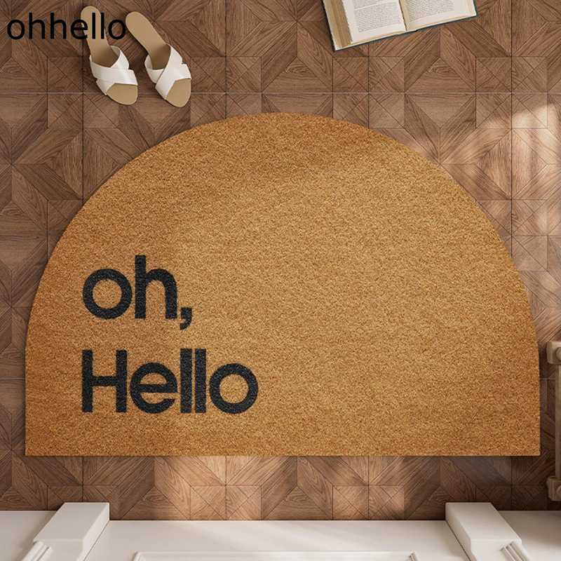 玄関マット ドアマット フェイクしゅろ 半円形 泥除け 室内 エントランス 足ふきマット 廊下 水洗える 滑り止め付 耐磨耗性 店舗用玄関マット 廊下敷き・階段マット ホーム 玄関外 室外