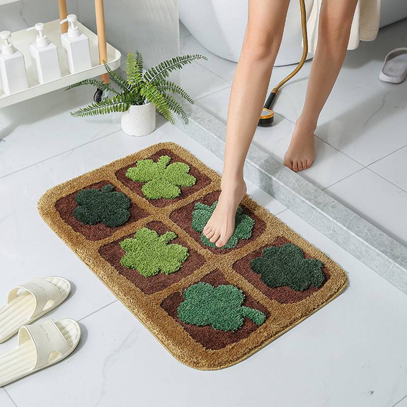 kcreateのバスマット お風呂マット 玄関マット ドアマット 吸水速乾 寝室 家庭用 屋内 洗面台 洗える 滑り止め ラグ 足拭きマット ふかふか マイクロファイバー 耐久性 グリーン 長方形 敷物｜アングル2