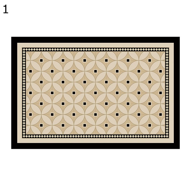 玄関マット ドアマット puレザー 家庭用 拭ける 洗濯いらず キッチンマット 庭風 幾何学柄 黒白 トイレ 足拭きマット バスルーム 丸洗いOK 滑り止め付 ヴィンテージ 耐摩耗性