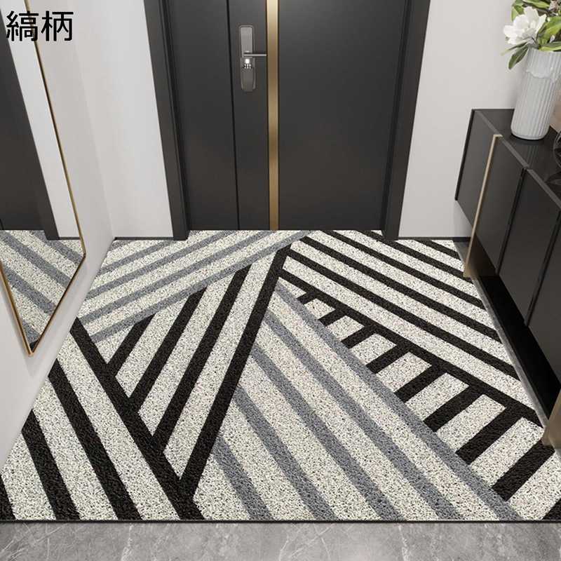 玄関マット ドアマット 幾何学柄 北欧風 PVC 汚れ落とし 店舗用玄関マット 足拭きマット 屋内 室内 洗面台 寝室 洗いやすい 滑り止め付 大判 耐久性 業務用 オフィス