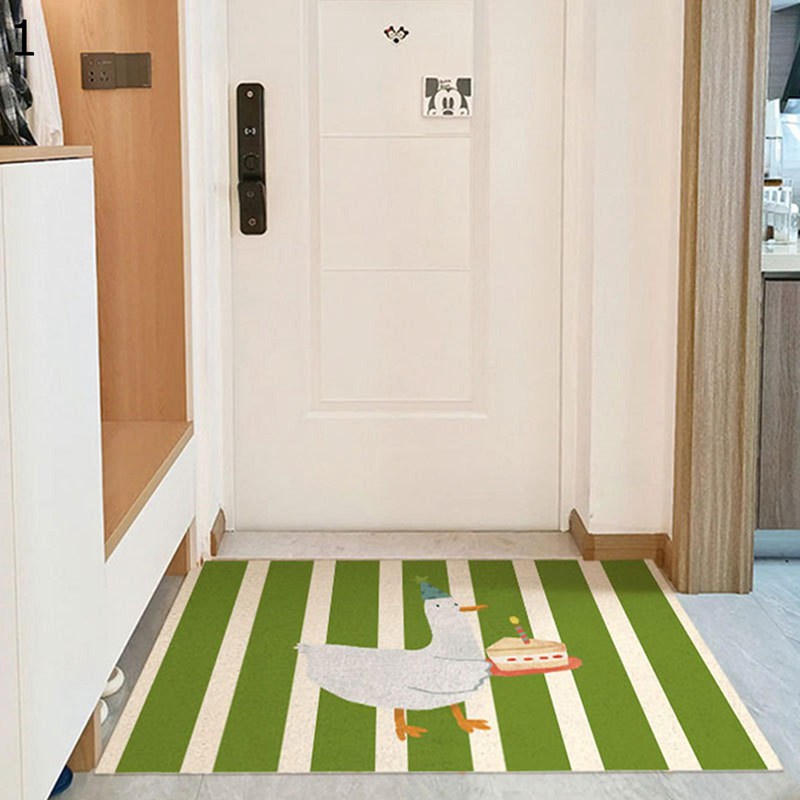 玄関マット ドアマット 泥除け 屋内用 屋外 廊下 丸洗いOK 滑り止め 耐久性 PVC 縞柄 動物柄 可愛い カ..