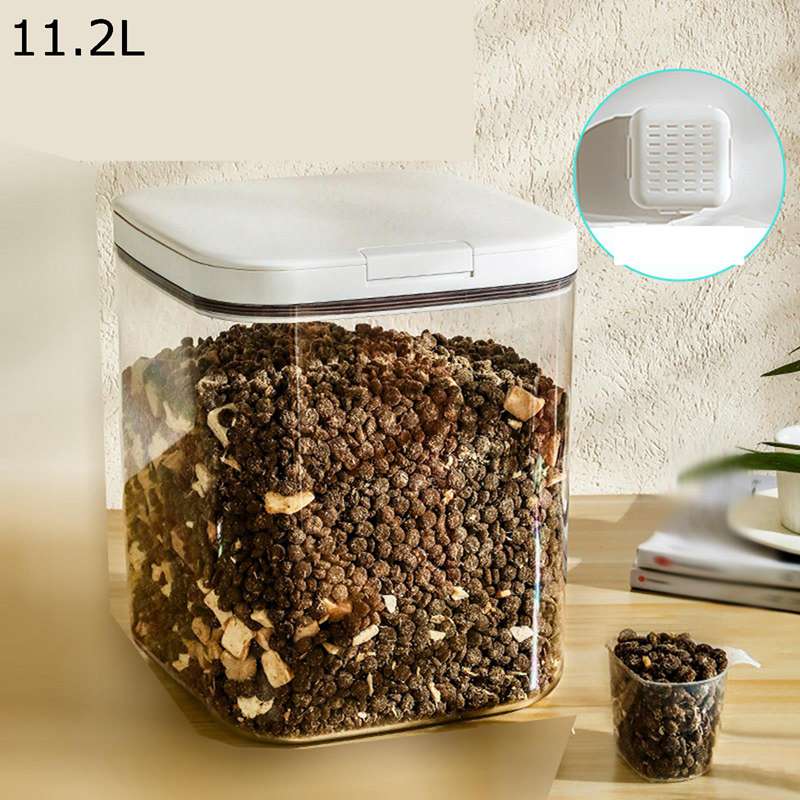 ペットフードストッカー 5.5kg用 真空 ペットフード保存容器 ワンタッチ開閉 ライスディスペンサー 米容器 ペットフード ストレージコンテナ 犬餌 猫餌 残量確認可 透明可視化窓 乾物用