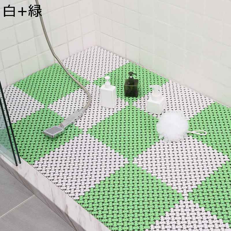 ジョイントバスマット 浴室内 ジョイント ジョイントマット バスマット 滑り止め 浴槽滑り止め 排水穴..