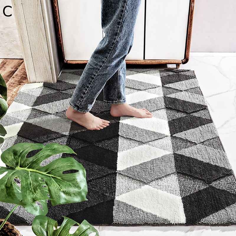 玄関マット 室内・屋外 砂落とし 滑り止め加工 業務用 北欧風 シャギー シンプル 防ダニ 防カビ 洗濯可 泥落としマット 耐磨耗性 ドアマット 入口マット 店舗用玄関マット 家庭用 オフィス 庭 2