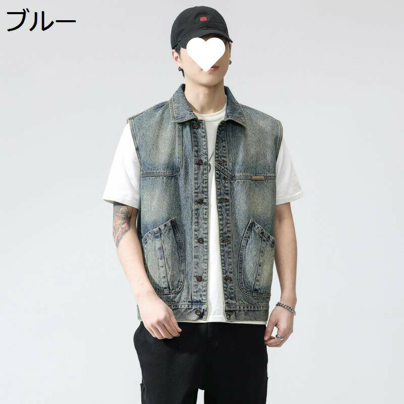 　　　 ◆◇◆人気の秘密◆◇◆ 【素材】デニムベストのカラーはロック風のブラックとホワイトになっており、オリジナルスカル刺繍は流行をうまく取り入れながらも さりげない大人の着こなしとなっています。Tシャツやカットソーといった幅広いスタイリングでレイヤードを楽しめる一着。 【レイヤード】流行に左右されないプレーンな形で、飽きずに長く着ることができる多機能ベスト。前開デザインで羽織りとしても使える、着回し力抜群のメンズジャケット。Tシャツやシャツなどのトップスに重ねるだけで、簡単にレイヤードスタイルに完成！ 【ダメージ】絶妙な色落ち&ダメージ加工を施したデニムベスト!各部の刺繍やポケットのデザインなど、デティールにもこだわった非常にクオリティの高いベストです!シルエットもキレイで春夏秋に大活躍間違い無しです! 【場合】トレンドとしてデニムアイテムが注目されているなかで、 カジュアルに着ていただけるベストが登場。 レイヤードスタイルでアクセントをプラスするデニムベストです。シャツ、5分袖、7分袖Tシャツやカットソーに合わせれば、 シンプルなスタイルにアクセントをつけ、キレイめなモテコーデが完成します。 サイズ： 【M】 推薦体重:45-53kg 【L】 推薦体重:53-63kg 【XL】 推薦体重:63-70kg 【2XL】推薦体重:70-78kg 【3XL】推薦体重:78-85kg 【4XL】推薦体重:85-93kg 【5XL】推薦体重:93-100kg 　　　◆◇◆注意事項◆◇◆ご覧のモニターの環境、撮影環境により実物と色味が異なって見える場合がございます。湿った状態で他のものと擦り合わせると色が移る恐れがあります。濃色品の洗濯時は、白色、淡色と分けて洗ってください。説明 ■【様々なシーンにおすすめです！】 デニムベストのカラーはトレンドカラーであるインディゴとなっており、流行をうまく取り入れながらも さりげない大人の着こなしとなっています。 通勤通学、外出、アウトドア、旅行、カジュアルルームウエアとしても、ワークウェアや作業着しても。紳士服 の定番 ダウンジャケットは、どんなコーデにも合う事間違いなし！a ニットやシャツといった幅広いスタイリングでレイヤードを楽しめる一着。デニムやチノパンなど、どんなボトムスとも相性バッチリ！ ■【メリット】 ゆったりとしたおしゃれなデザイン デニム生地で、着心地がよく、耐久性も抜群。 頑丈でリッチの生地感でファッションのレベルの上がる軽い仕上がりに 保温性効果が上品、外出時の防寒対策にピッタリお洒落な中綿入り 使えば使うほど自分の味が出てきて、長く着られるアイテムです。 ポケットを付け、スマホやリップクリームなど物を落とさない工夫も 年中快適にレイヤードスタイルが楽しめるのも魅力的！ ■【ご注意】 商品サイズは平置きで採寸していますから、1−3cmぐらいの誤差がありますのでご了承ください。ただの参考としてご利用ください。 商品写真はできる限り実物の色やサイズに近づけるよう加工しておりますが、写真を撮る時の燈光とお使いのPCモニターにより多少異なる場合がございます。 商品はしっかり検品しておりますが、細かな点で至らない場合があることがあります。サイズやカラーなどご不明な点はお気軽にお問い合わせください。 ※サイズ提案：実際に日本のサイズよりもっと小さい、ゆとりを持ちたい方は一つサイズ大きめをお勧めします。