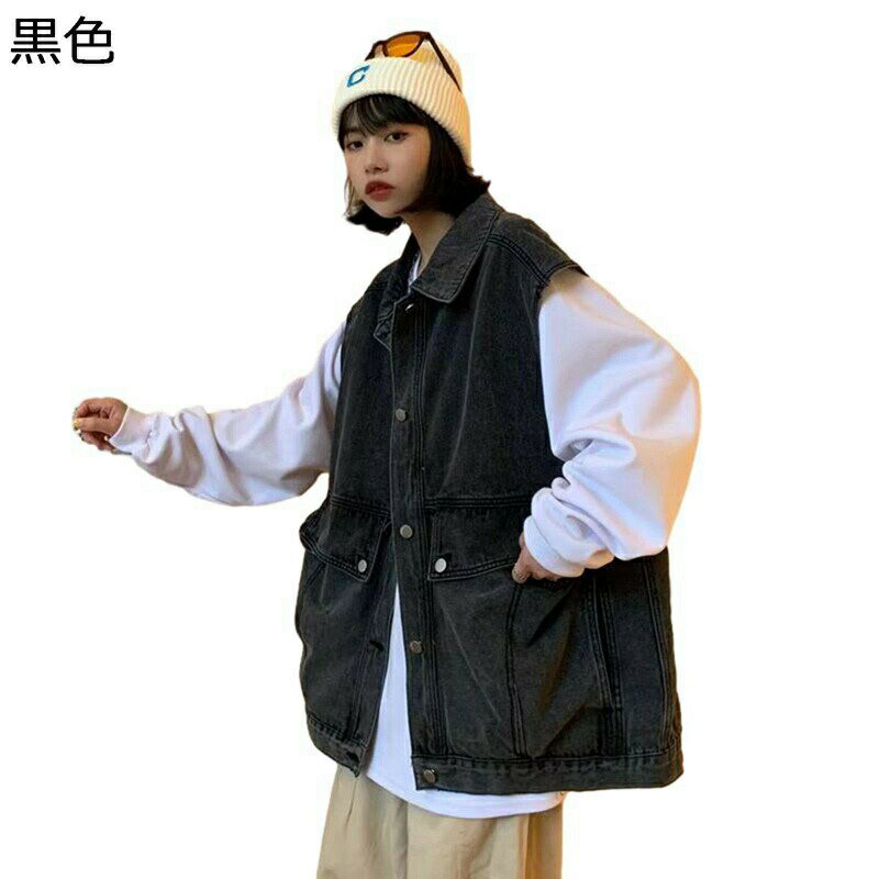 Gジャン デニムベスト バイクチョッキ メンズ レディース 大きいサイズ 袖なし ウォッシュ加工 着痩せ ゆったり 男女兼用 上着 アウター ダメ