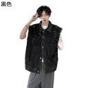 デニムベスト Gジャン 多機能 チョッキ ジレベスト メンズ 袖なし ゆったり バイクジャケット お洒落 軽量 防風 作業着 おしゃれ アウトドア カジュアル 前開き ポケット付き 紳士着 コート レトロ 春秋