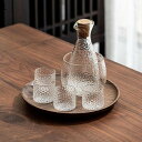 ガラス徳利セット 酒器セット 冷酒器 ガラス徳利 おちょこ 冷酒グラス ガラス グラス 日本酒用 入れ物 日式 和風 シンプル ボトル 酒盃 カップホルダ トレ...