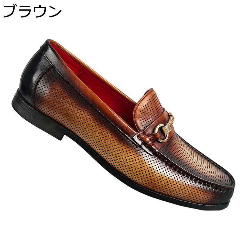 スリッポン メンズ ペニーローファー レザー ドライビングシューズ 本革 ビットローファー メッシュシューズ 大きいサイズ 春夏用 走れる 軽量 通気 仕事 オフィス 転靴 パーティー 普段使い