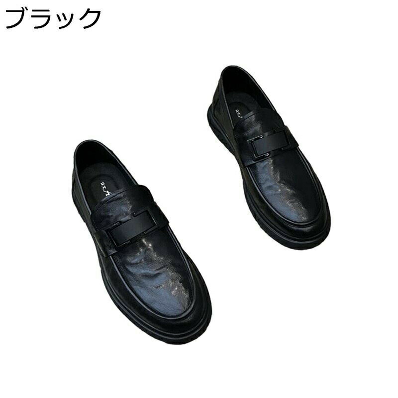 スリッポン カジュアルシューズ 革靴 メンズ スリッポンシューズ 紳士靴 軽量 黒 茶色 男性 歩きやすい ローファー オールシーズン 本革 防滑 通気 快適 モカシン