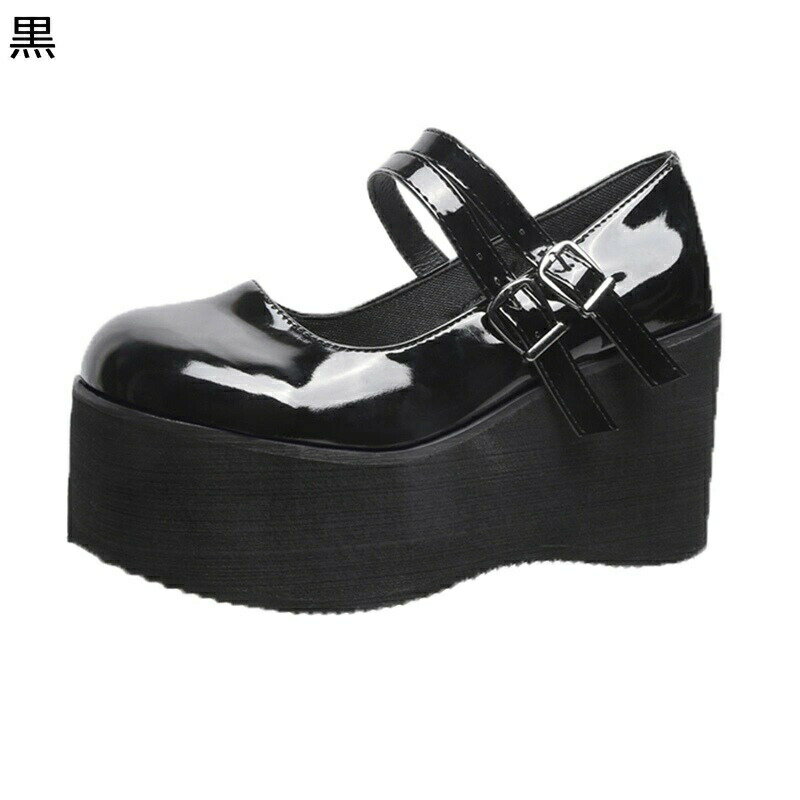 厚底靴 厚底パンプス 22.5-26.5cm レディース 甲ストラップ メリージェーン ラウンドトゥ エナメル素材 姫系 シンプル 甲浅デザイン フェミニン ウェディング 披露宴 お茶会 花嫁 美脚