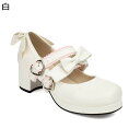 ロリータ靴 22.0-29.0cm パンプス 蝶結び ハートバックル レディース ロリータ靴 リボン 粗いかかと 甲ストラップ ハイヒール レトロ 宴会 結婚式 お茶会 春 夏 秋 冬 簡潔 きれいめ 花嫁