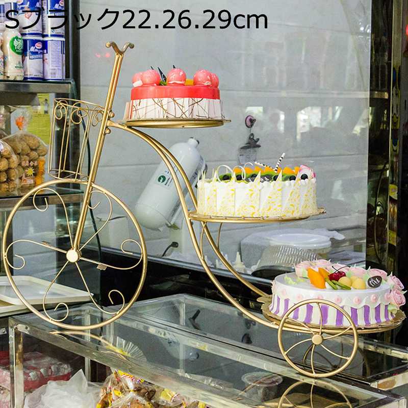 ケーキスタンド 自転車 お菓子皿 ケーキトレイ フルーツトレイ デザート用品 寿司 フルーツ入れ アフタ..