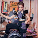 ダンス 衣装 キッズ 黒紫 スパンコール 花スリーブ セット アップ ジャズダンス チアガールズ 韓国 ヒップホップ 応援団 HIPHOP 練習着