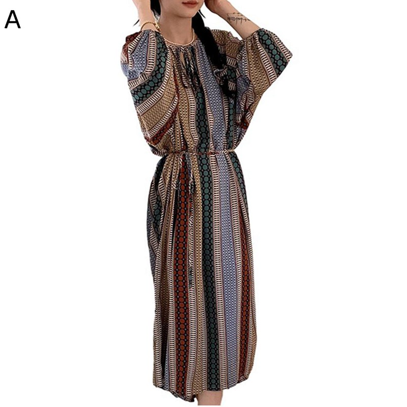 ワンピーパジャマ レーヨン アンクル丈 レディースパジャマ 長袖 腰ひも付き 蝶々柄 花柄 お寝巻 ゆっ..