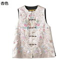中華風 ベスト ジレ レディース 袖無し 刺繍 チャイナ服 鳳凰柄チョッキ 体型カバー お洒落 サマージャケット 優雅 軽量 重ね着 おしゃれ レイヤード 前開き 春夏秋用 ファッション スタンドカラー