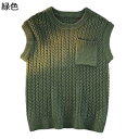 ニットセーター メンズ ニットベスト vネック 秋冬 ケーブル編み 胸ポケット スリム お洒落 ジレベスト 薄手 通気性 紳士ベスト 着回し 美シルエット イン...