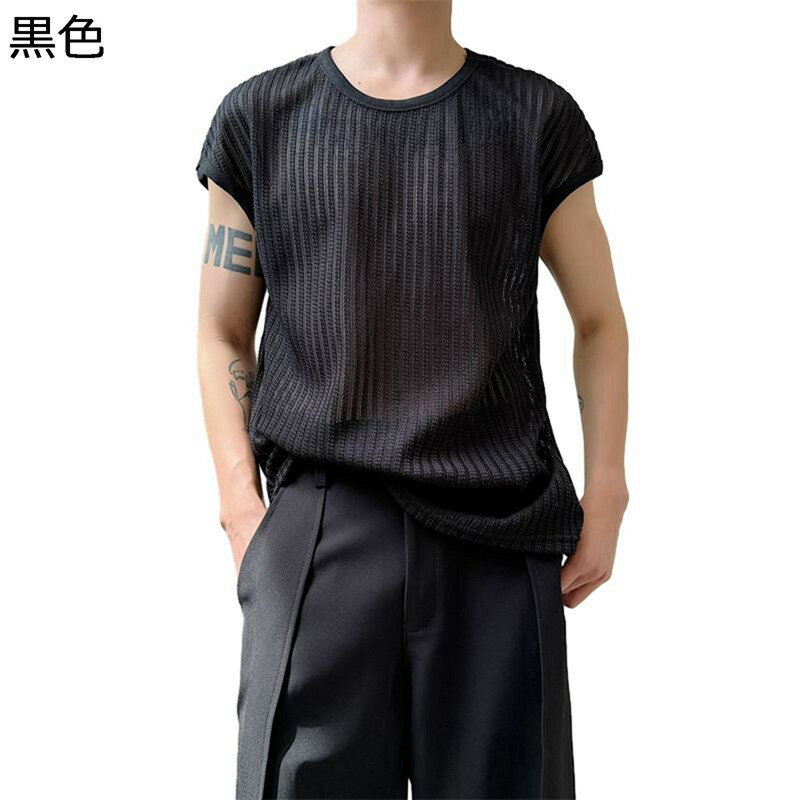 ニットベスト メンズ 春秋冬 vネック ジレベスト メッシュ 通気 サマーニット ゆったり 重ね着 アメカジ インナー カジュアル シースルー パーティー 通勤通学 ファッション 紳士ベスト 袖なし