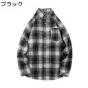 長袖 チェックシャツ メンズ カジュアルシャツ チェック柄 赤 黒 緑 折り襟 胸ポケット 紳士着 開襟 ジャケット コート アウター トップス 流行 トレンド...