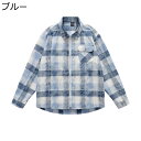 メンズ チェックシャツ 長袖 ジップ タータンチェック グレンチェック ボタンダウン 折り襟 胸ポケット シャツジャケット 春着 秋服 快適 簡約 スタイリッシ...