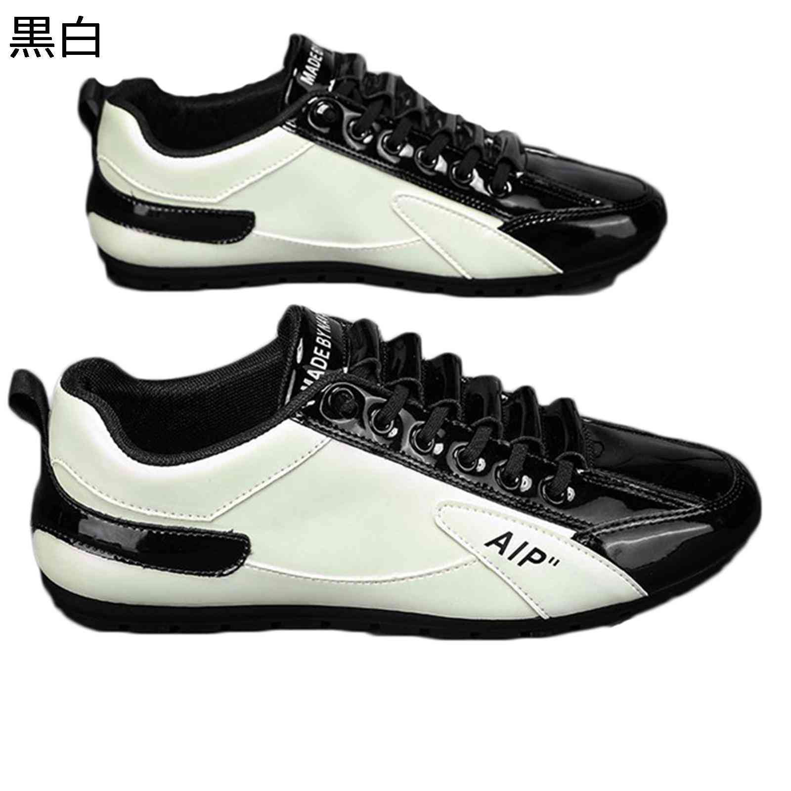 カジュアルシューズ メンズ スニーカー ストリート 韓国 おしゃれ パッチワーク エナメル レースアップ 紳士靴 軽量 滑り止め 蒸れない 快適 歩きやすい 春秋