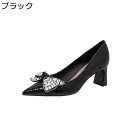 ハイヒールパンプス レディース リボンパンプス 可愛い 蝶結び エナメル ヘビ柄 美脚 ポインテッドトゥ 6cm太ヒール 素足 通気性 カジュアル キャバ嬢 O...
