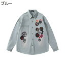 長袖 デニムシャツ オックスフォードシャツ メンズ 秋服 バジ柄シャツ ボタンダウン 大きいサイズ 柔らかい ウォッシュ加工 耐摩耗 吸汗 レトロ モード系 シ...