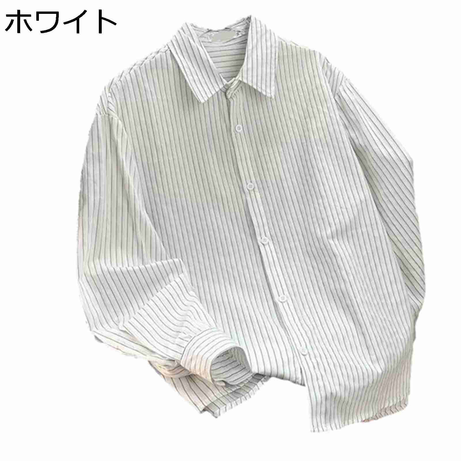 ボタンダウン カジュアルシャツ 縞柄シャツ メンズ 長袖シャツ 折り襟 ストライプ シンプル カジュアル..