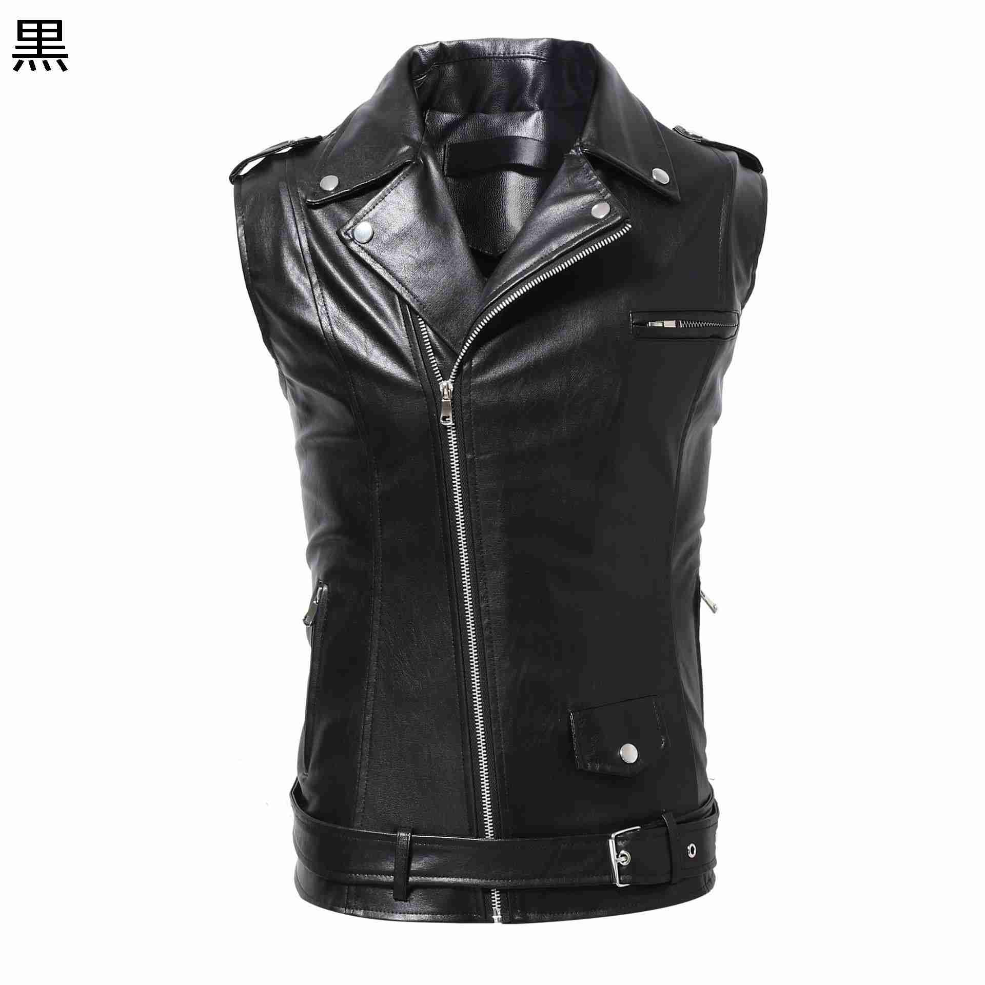 レザーベスト メンズ PU革ジャン ライダースベスト チョッキ スエード 折り襟 袖なし ジップアップ かっこいい ジレベスト 着痩せ 前開 レザージャケット お洒落 防風 細身 韓国 ハンサム