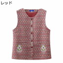 中高年 ジレベスト シニアファッション 婦人服 ポケットあり 前開きボタン チョッキ トップス 母の日ギフト お誕生日 敬老の日 重ね着 カジュアル 袖なし ア...