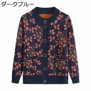 裏起毛 ジャケット カーディガン シニアレディース クルーネック 前開きセーター 婦人服 あったか 保温 ブラウス コート 羽織り 体型カバー カジュアル 高齢...