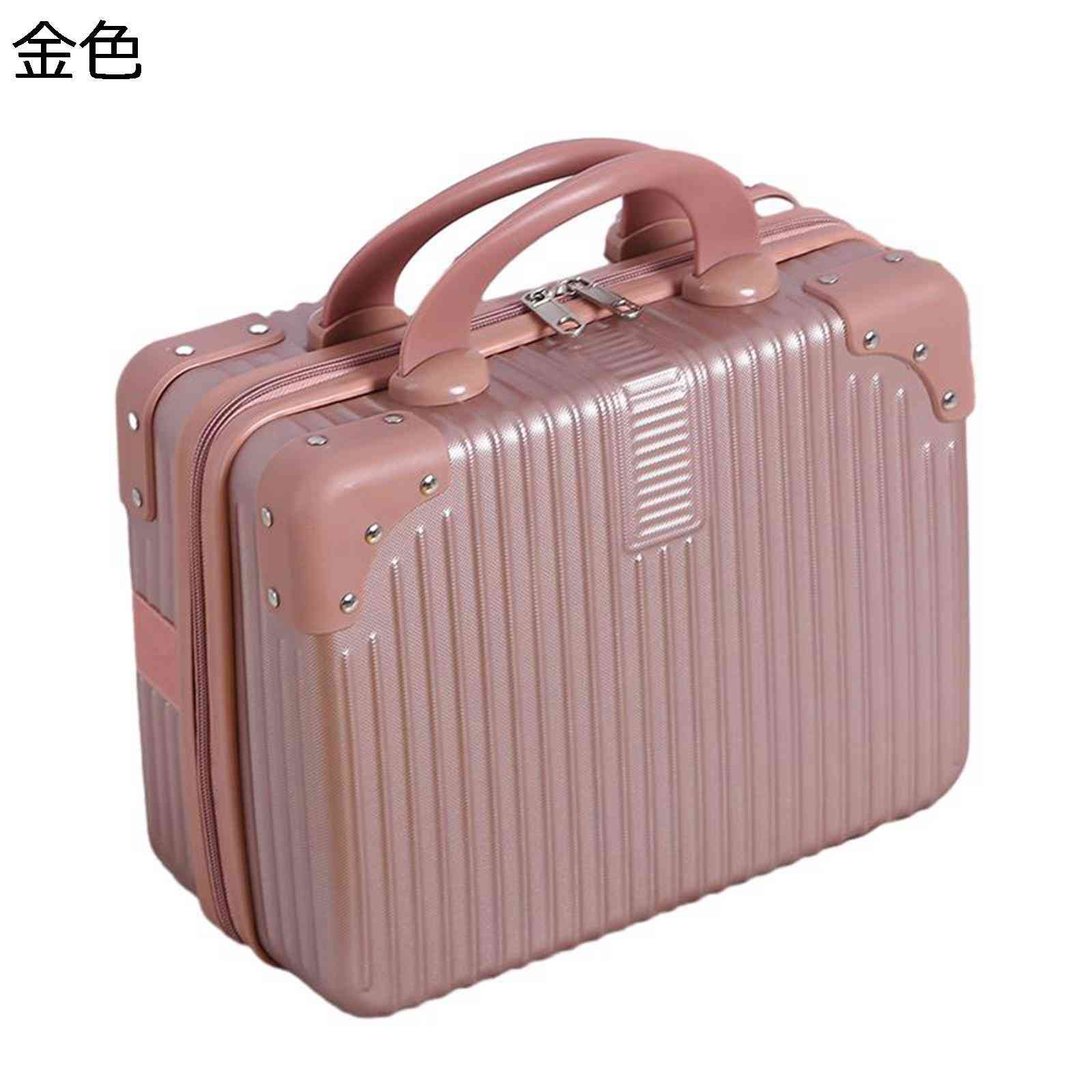 ミニトランクケース コスメポーチ 内ポケット 大容量ボックス コスメバッグ キャリーケース スーツケース キャリーバッグ キャリーオンバッグ メイクアップポーチ ファスナー 化粧品入れ 携?用