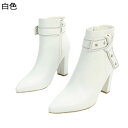 アンクルブーツ ショートブーツ ストラップ 蝶結び レディース PU サイドジップ 脚長 秋用 太めヒール 8cm 美脚 おしゃれ 防滑 ソフト フェミニン ポ...