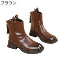 ショートブーツ レディース アンクルブーツ 焦がし 秋冬春 厚底 バックジップ 乗馬ブーツ シンプル 美脚 脚長 滑り止め ソフト 履きやすい 軽量 コーデ 短...