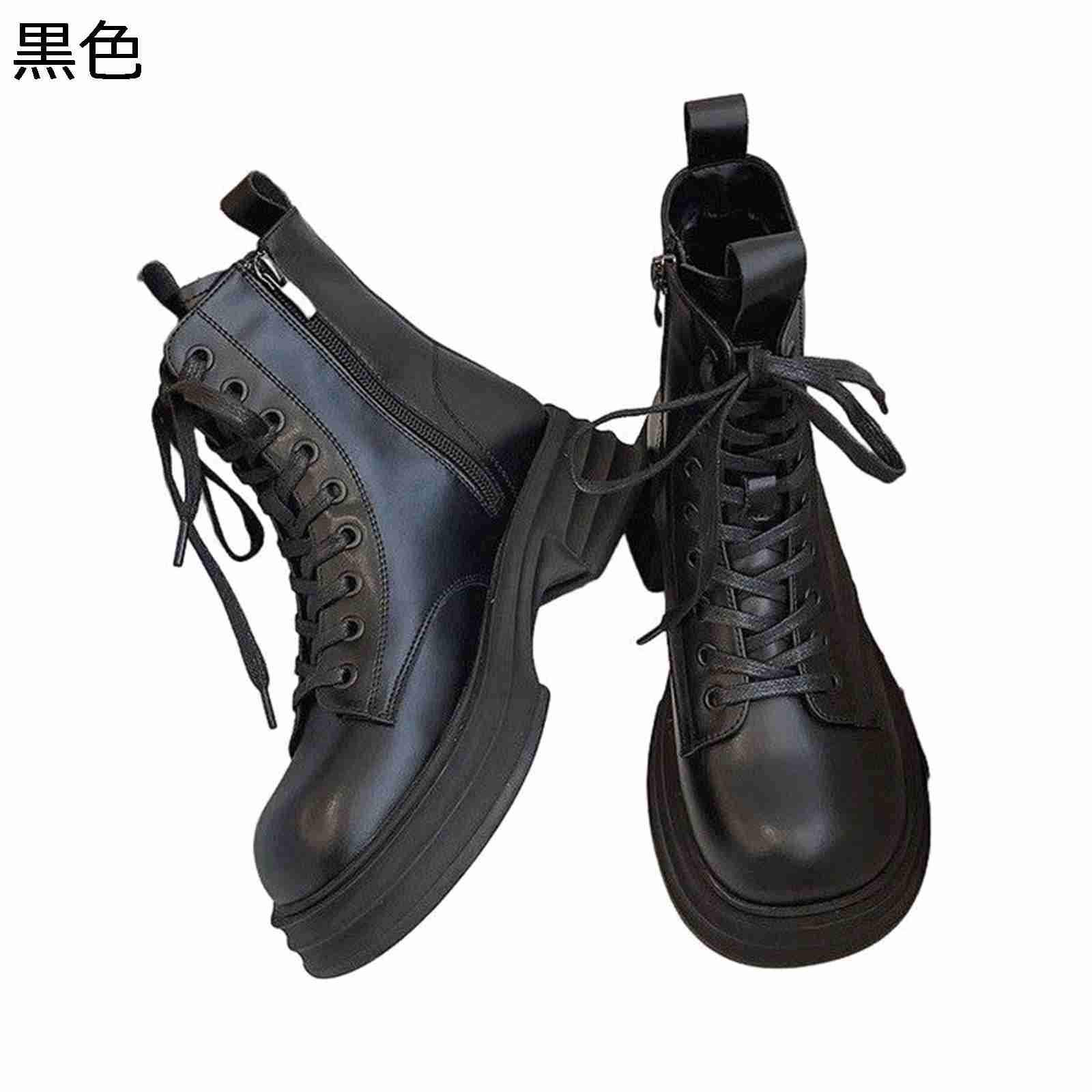 ショートブーツ レディース アンクルブーツ PU 4.5cmアップ サイドジップ 編み上げ 安定感 おしゃれ 足細 履きやすい 柔らかい アンクル靴 韓国 アメカジ 秋用 ソフト 防滑 カジュアル アウトドア 旅行